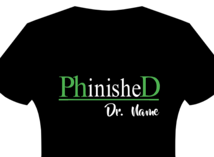 PhD (Women's V-Neck) - BLOCK with White and Color of Choice for Degree