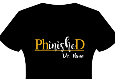 PhD (Crew Neck) - SCRIPT with White and Color of Choice for Degree