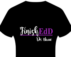 EdD (Women's VNeck) - SCRIPT with White and Color of Choice for Degree