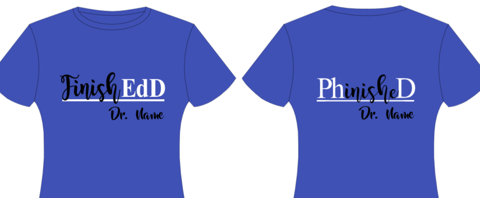 PhD PhinisheD - ROYAL BLUE crew neck or women's vneck