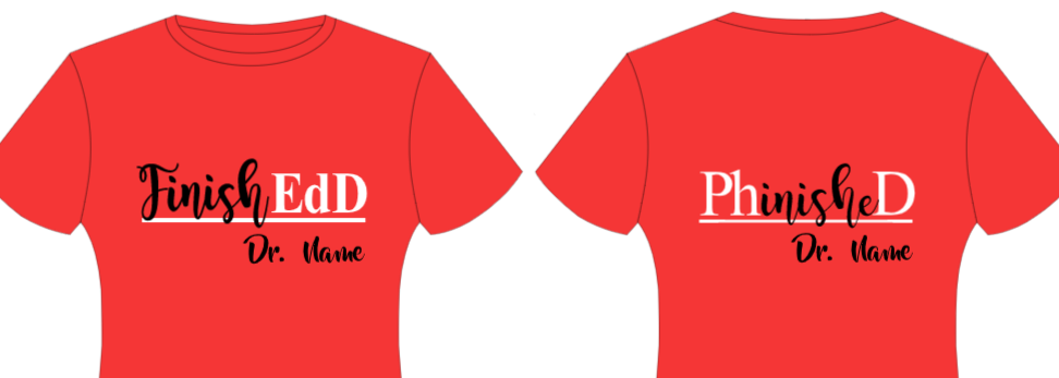 PhD PhinisheD - RED crew neck or women's vneck